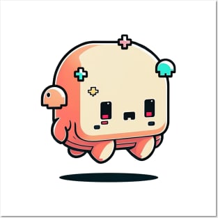 Cute happy kawaii 8-bit 16-bit pixel character Posters and Art